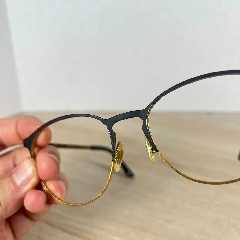 Ray-Ban RB6375 3051 Eyeglasses Gold Black Frames Only READ DESC 53-18-145